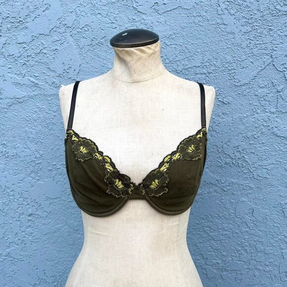 Vintage Banana Republic Bra Size 36B lingerie olive green - Picture 6 of 7